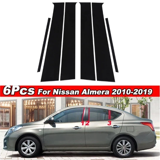 For Nissan 2007-23 Sunshine Almera/Sunny/Versa car window decoration with bright black center pillar stickers
For Nissan 2007-23 Sunshine Almera/Sunny/Versa car window decoration with bright black center pillar stickers