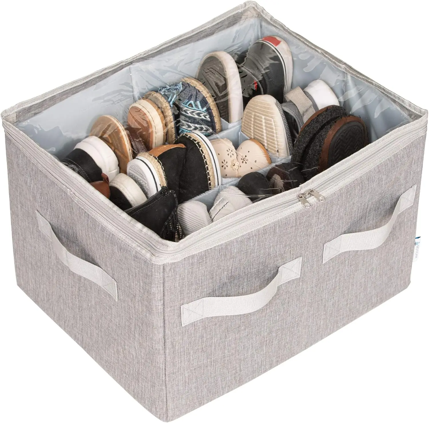 Moteph Shoe Organizer Closet Storage Solution With Clear Cover & Adjustable Dividers For Shoes, Handbags, Blankets, Linen, Cloth
Moteph Shoe Organizer Closet Storage Solution With Clear Cover & Adjustable Dividers For Shoes, Handbags, Blankets, Linen, Cloth