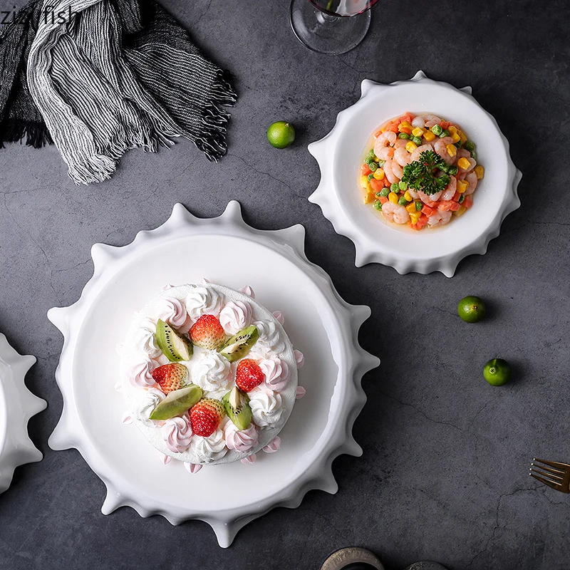 Modern White Irregular Plate Hotel Dim Sum Dessert Dinner Plate Household Cutlery Set Cooking Dishes Kitchen Utensils Porcelain
Modern White Irregular Plate Hotel Dim Sum Dessert Dinner Plate Household Cutlery Set Cooking Dishes Kitchen Utensils Porcelain