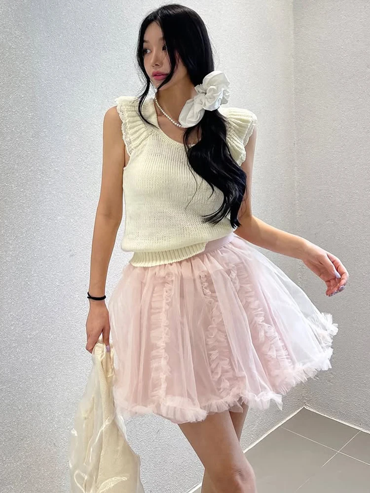 Chic Summer Sweet Personali Splicing Earlet Lace High Waist Versatile Fluffy Me f Skirt ort Skirt Women's Faion
Chic Summer Sweet Personali Splicing Earlet Lace High Waist Versatile Fluffy Me f Skirt ort Skirt Women's Faion