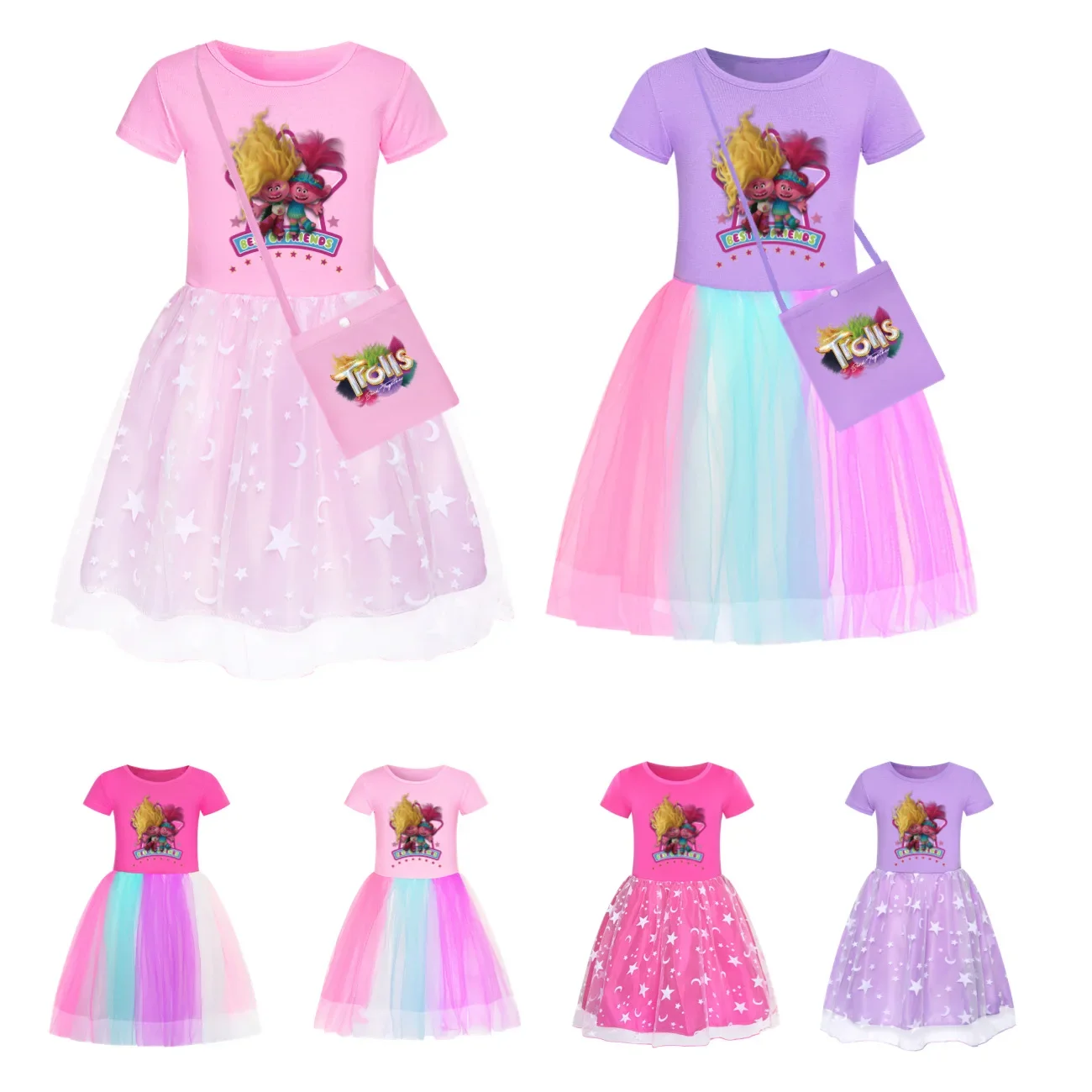 Fantastia Poppy Trolls Dress Baby Girls Cartoon Casual Dresses Kids Summer Short Sleeve Clothes Children Party Princess Vestidos
Fantastia Poppy Trolls Dress Baby Girls Cartoon Casual Dresses Kids Summer Short Sleeve Clothes Children Party Princess Vestidos