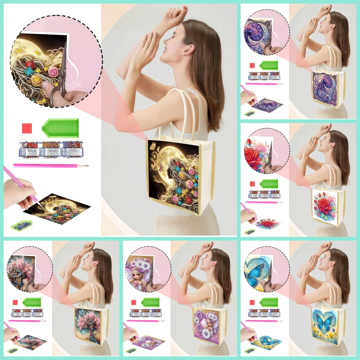 1 Piece Diamond Painting kit Shopping bag, animal, portrait Pattern, canvas Material, Replaceable pattern, Creative gift gift
1 Piece Diamond Painting kit Shopping bag, animal, portrait Pattern, canvas Material, Replaceable pattern, Creative gift gift