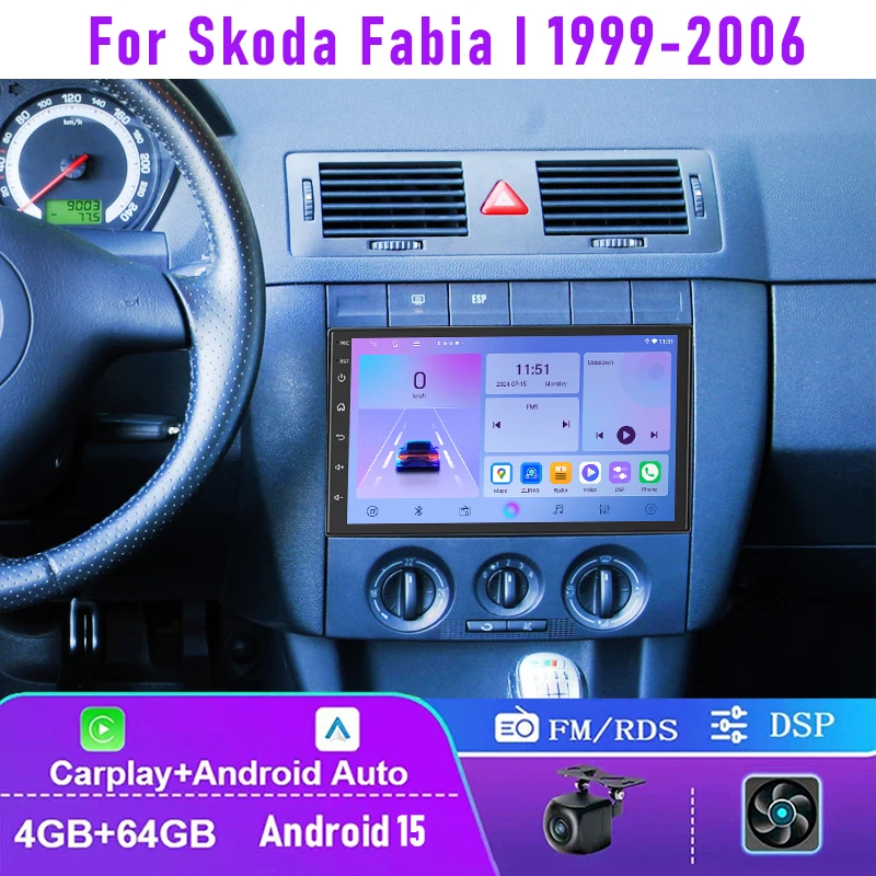 7" 4+64GB Car Radio For Skoda FABIA 1 I 1999-2008 CarPlay Android Auto FM GPS Navi Head Unit Reversing Image
7" 4+64GB Car Radio For Skoda FABIA 1 I 1999-2008 CarPlay Android Auto FM GPS Navi Head Unit Reversing Image