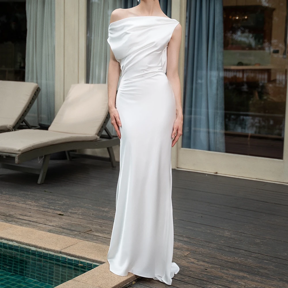 Customized Fashion Satin Straight One Shoulder Evening Dresses Short Sleeves Open Back Panel Train Special Occasion Gowns
Customized Fashion Satin Straight One Shoulder Evening Dresses Short Sleeves Open Back Panel Train Special Occasion Gowns