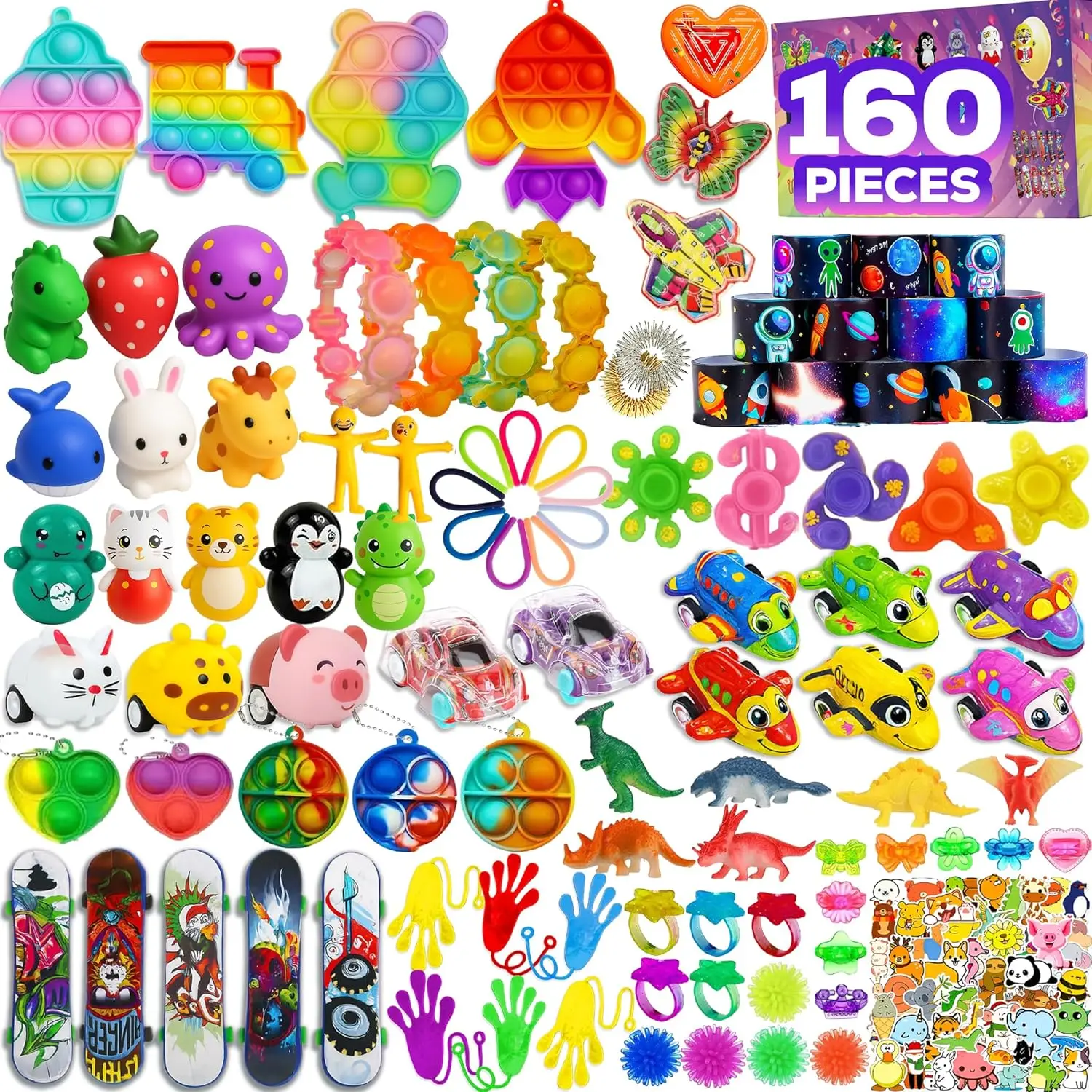 160 Pcs Fidget Toys Party Favors Pack, Sensory Set for Kids Adults, Stocking Stuffers Classroom Prizes
160 Pcs Fidget Toys Party Favors Pack, Sensory Set for Kids Adults, Stocking Stuffers Classroom Prizes