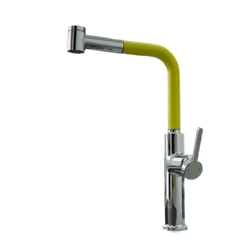 All copper contrasting color wind, pull-out hot and cold faucet, milky white, kitchen sink 
All copper contrasting color wind, pull-out hot and cold faucet, milky white, kitchen sink
