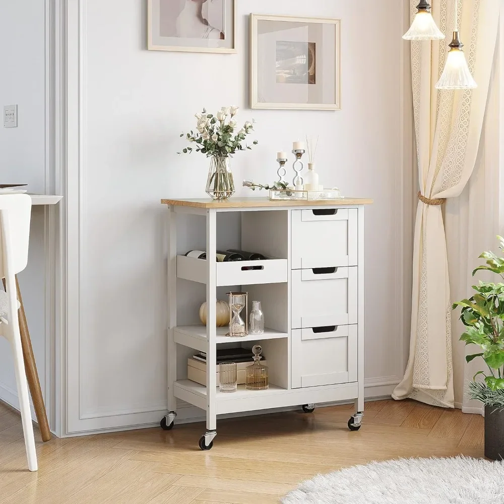 Kitchen trolley small solid wood with storage, rolling portable utility trolley mobile with 3 drawer cabinet, oak and white
Kitchen trolley small solid wood with storage, rolling portable utility trolley mobile with 3 drawer cabinet, oak and white