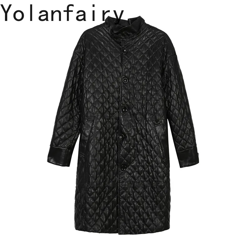 YOLANFAIRY Genuine Sheepskin Real Leather Jacket Women Mid-length Stand Collar Trench Coat Autumn Korean Cotton Lined Jackets
YOLANFAIRY Genuine Sheepskin Real Leather Jacket Women Mid-length Stand Collar Trench Coat Autumn Korean Cotton Lined Jackets