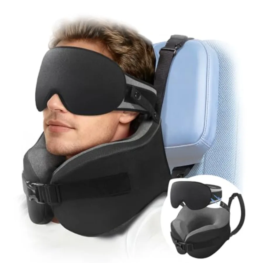 Travel Pillow for Long Flight Airplanes Head Strap Combo with 3D Contoured Eye Mask for Sleep Neck Pillow for Car Trip Essentia
Travel Pillow for Long Flight Airplanes Head Strap Combo with 3D Contoured Eye Mask for Sleep Neck Pillow for Car Trip Essentia