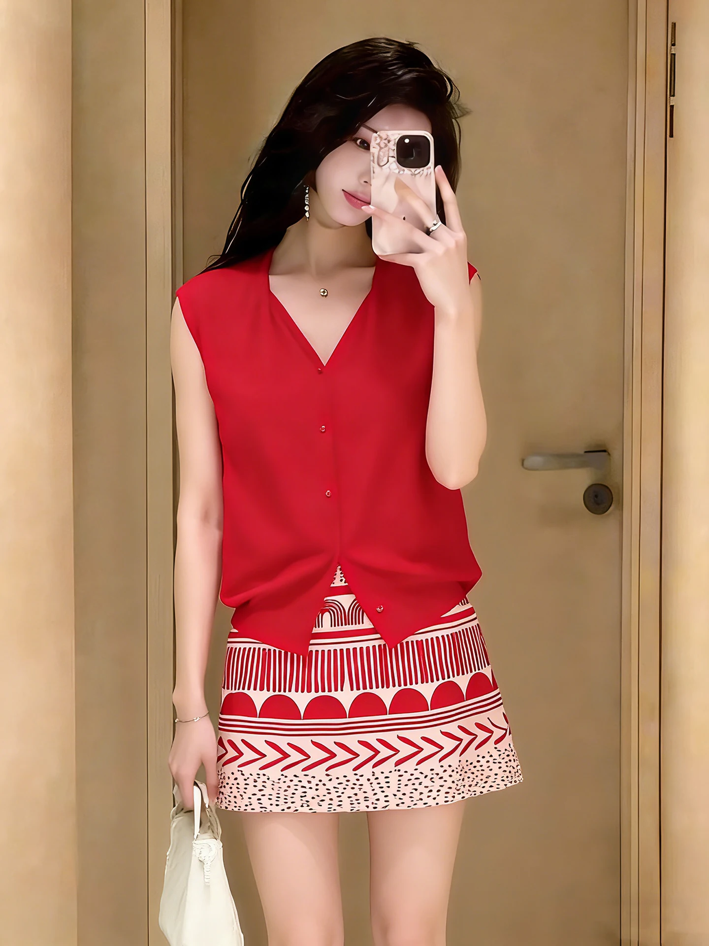 Trendy Color Versatile Spring Summer Sleeveless Vest Korean Style New Single Button Design V-Neck Knitted Top
Trendy Color Versatile Spring Summer Sleeveless Vest Korean Style New Single Button Design V-Neck Knitted Top