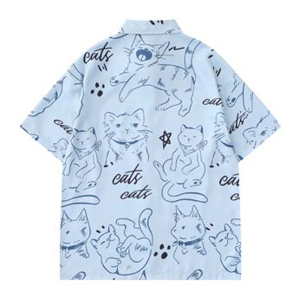 Neutral Short Sleeve Shirt Cartoon Cute Cat Print Casual Shirt Daily Versatile Sweet Loose Half Sleeve Thin Top New 2024 Summer
Neutral Short Sleeve Shirt Cartoon Cute Cat Print Casual Shirt Daily Versatile Sweet Loose Half Sleeve Thin Top New 2024 Summer