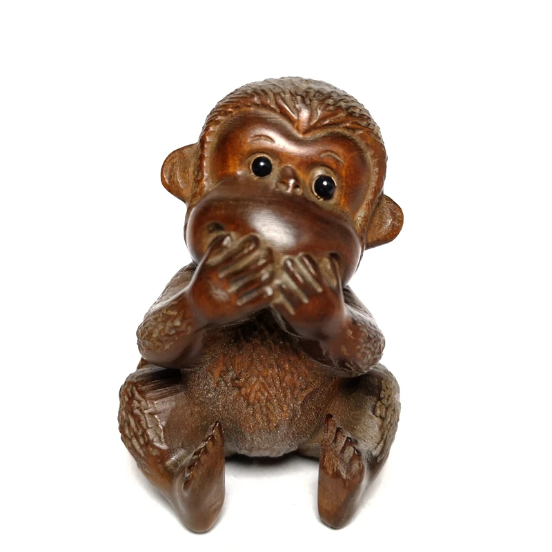 YIZHU CULTUER ART Size 2.6 Inch Old Chinese Hand Carved Boxwood Wood Not evil Monkey Animal Figure statue desk decoration Gift
YIZHU CULTUER ART Size 2.6 Inch Old Chinese Hand Carved Boxwood Wood Not evil Monkey Animal Figure statue desk decoration Gift