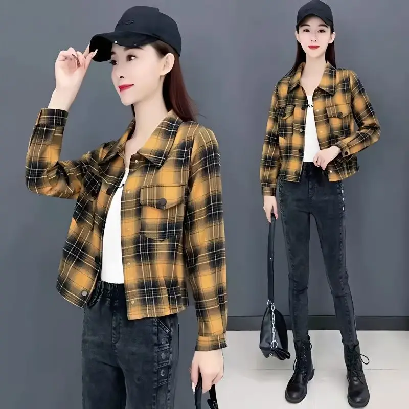 Женская рубашка в клетку Slim Fit с длинным рукавом, осенне-зимняя коллекция 2023, корейская версия, модная универсальная свободная женская рубашка
Женская рубашка в клетку Slim Fit с длинным рукавом, осенне-зимняя коллекция 2023, корейская версия, модная универсальная свободная женская рубашка