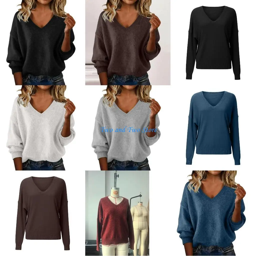 HX6F Autumn Women's Long-Sleeved V-Neck Casual Lightweight Knitted Pullover
HX6F Autumn Women's Long-Sleeved V-Neck Casual Lightweight Knitted Pullover