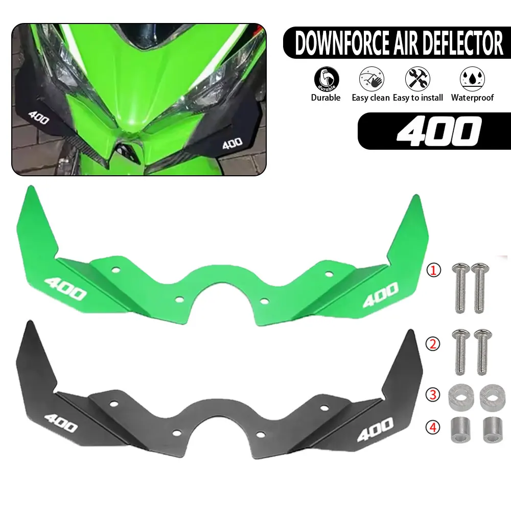 For Kawasaki Ninja 400 2018 - 2023 2022 2021 2024 Ninja 250 Motorcycle Front Wing Fairing Winglets Downforce Wings Air Deflector
For Kawasaki Ninja 400 2018 - 2023 2022 2021 2024 Ninja 250 Motorcycle Front Wing Fairing Winglets Downforce Wings Air Deflector