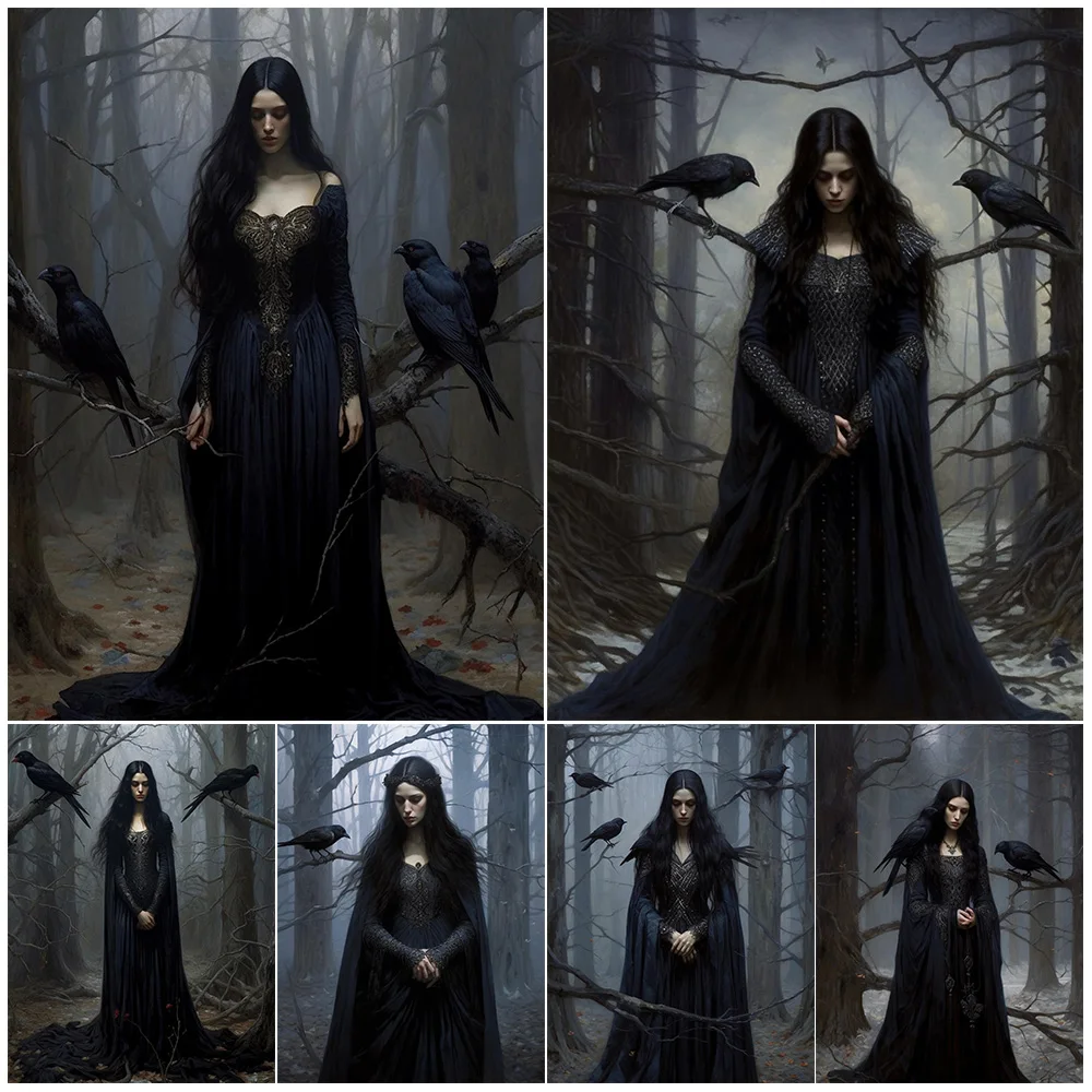 Crow Witch Deep In The Forest,Vintage Wall Art Canvas Painting Gothic Witchcraft Aesthetics Artwork Poster And Print Home Decor
Crow Witch Deep In The Forest,Vintage Wall Art Canvas Painting Gothic Witchcraft Aesthetics Artwork Poster And Print Home Decor