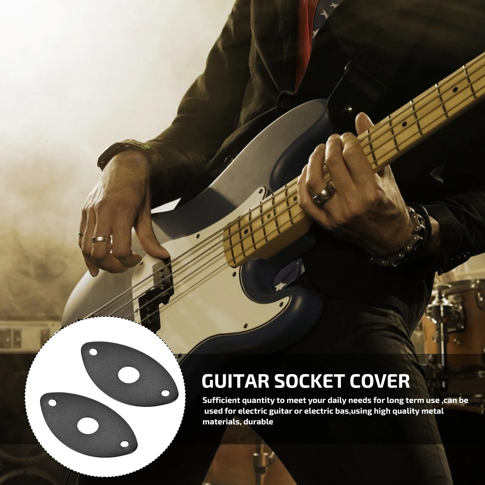 2 Pcs Electric Guitar Bass Jack Cover Black Metal Socket Plate Replacement Accessories Cat-eye Shape Long-lasting Durability
2 Pcs Electric Guitar Bass Jack Cover Black Metal Socket Plate Replacement Accessories Cat-eye Shape Long-lasting Durability