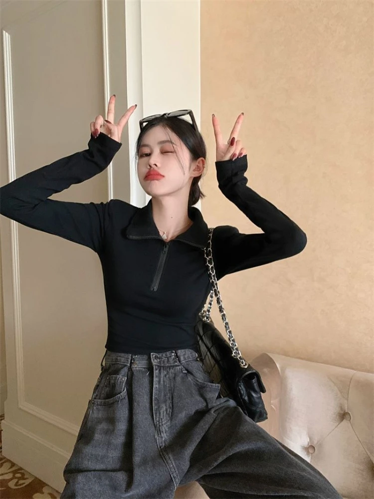 Эластичный топ-поло на молнии для женщин, новинка 2026 года, укороченный лонгслив для спортзала и уличной моды, для комбинирования образов
Эластичный топ-поло на молнии для женщин, новинка 2026 года, укороченный лонгслив для спортзала и уличной моды, для комбинирования образов 