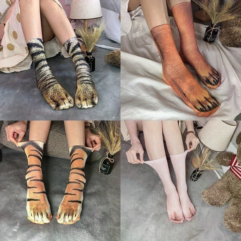 Funny 3D Print Animal Paw Socks For Women Men Novelty Tiger Cat Dog Mid-tube Stockings Creative Foot Paw Printed Socks Gifts
Funny 3D Print Animal Paw Socks For Women Men Novelty Tiger Cat Dog Mid-tube Stockings Creative Foot Paw Printed Socks Gifts