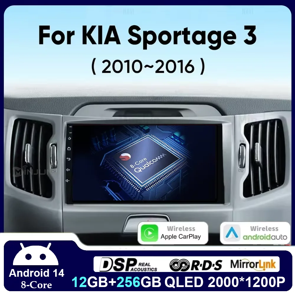 Android 14 Qualcomm Car Radio For KIA Sportage 3 Sportage R 2010-2016 Wireless Android Auto Carplay Multimedia Player Car stereo
Android 14 Qualcomm Car Radio For KIA Sportage 3 Sportage R 2010-2016 Wireless Android Auto Carplay Multimedia Player Car stereo