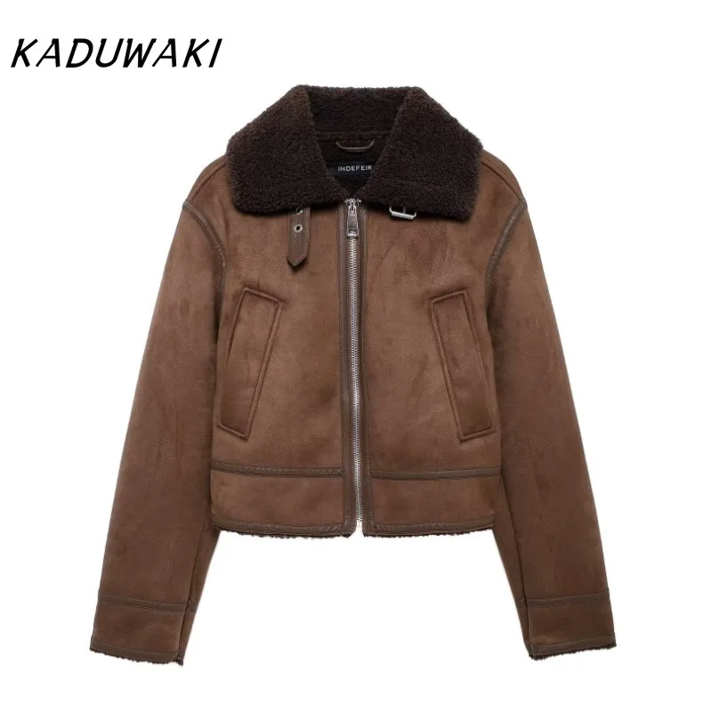KADUWAKI French Retro Lapel Long-sleeved Buttoned Reversible Coat Fashion Classic Dark Brown Thickened Slim Zipper Jacket بلوزات
KADUWAKI French Retro Lapel Long-sleeved Buttoned Reversible Coat Fashion Classic Dark Brown Thickened Slim Zipper Jacket بلوزات
