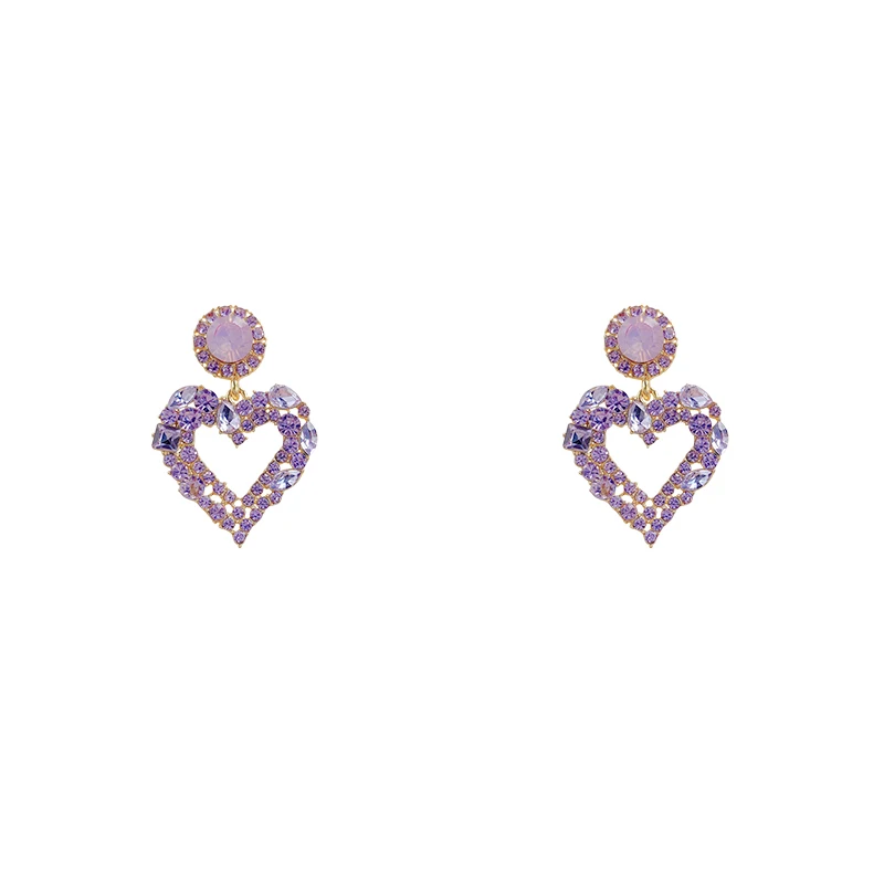 `High end purple crystal earrings and earrings with a retro Hong Kong style. Female earrings
`High end purple crystal earrings and earrings with a retro Hong Kong style. Female earrings