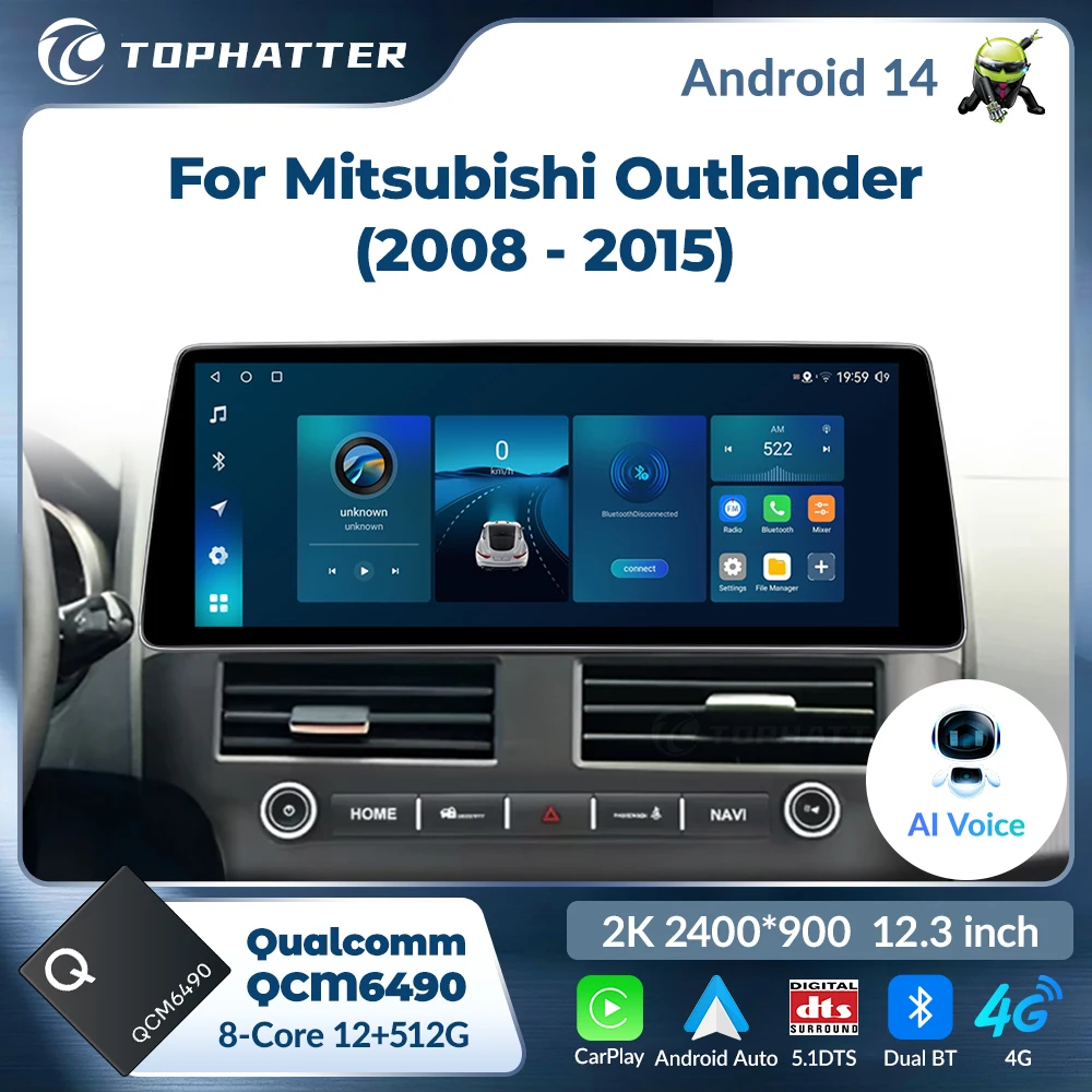 CarPlay 12.3 Inch 2K For Mitsubishi Outlander 2006-2012 GPS Navigation Android Radio Qualcomm Video Multimedia Android Player
CarPlay 12.3 Inch 2K For Mitsubishi Outlander 2006-2012 GPS Navigation Android Radio Qualcomm Video Multimedia Android Player