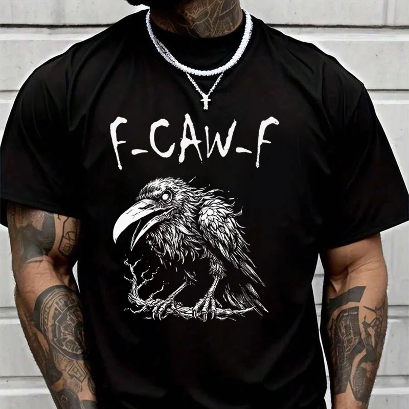 F Caw F Black Crow Graphic T-Shirt Male Brand Tee Shirt Men Summer T Shirts Casual High Quelity O-neck Tees
F Caw F Black Crow Graphic T-Shirt Male Brand Tee Shirt Men Summer T Shirts Casual High Quelity O-neck Tees