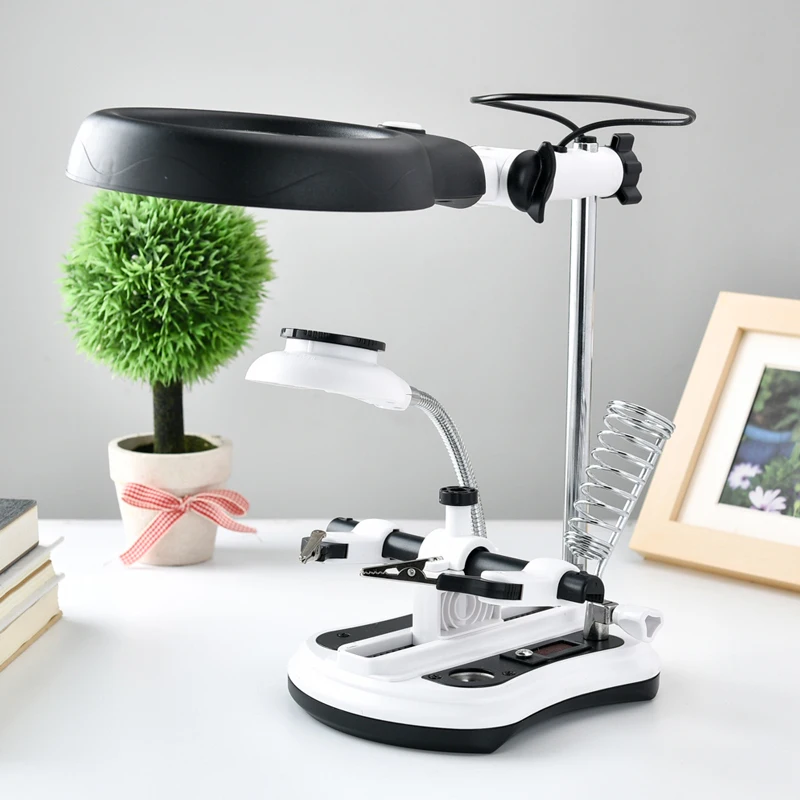 Pluggable 2.5X 5X 10X maintenance desk with lamp magnifier with LED lamp, clock, watch, welding mobile phone
Pluggable 2.5X 5X 10X maintenance desk with lamp magnifier with LED lamp, clock, watch, welding mobile phone