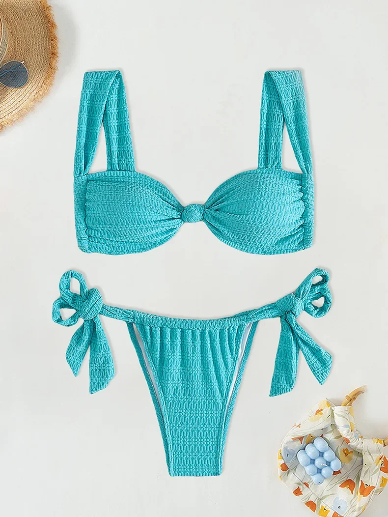 Sexy Front Tie Push Up Bikini Set 2025 Women Twist Pleate Tie Side Thong Swimsuit Summer Bathing Suit Micro Swimwear Biquini
Sexy Front Tie Push Up Bikini Set 2025 Women Twist Pleate Tie Side Thong Swimsuit Summer Bathing Suit Micro Swimwear Biquini