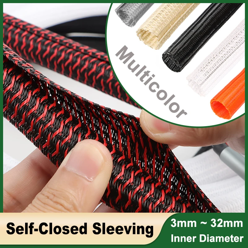 6 Colors Self-Closed Sleeving 3 5 8 10 13 16 19 25 32mm PET Braided Insulation Split USB Cable Wear Resistant Protection Sheath
6 Colors Self-Closed Sleeving 3 5 8 10 13 16 19 25 32mm PET Braided Insulation Split USB Cable Wear Resistant Protection Sheath