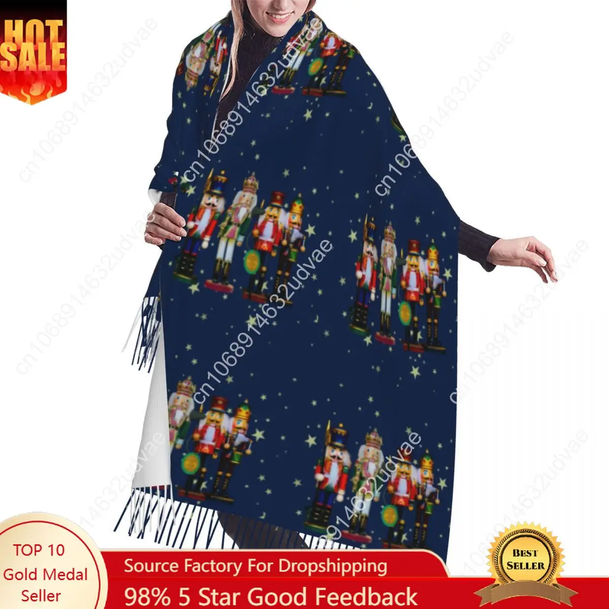 Holiday Nutcrackers Scarf Wrap Women Long Winter Warm Tassel Shawl Unisex Christmas Nutcracker Cartoon Toy Soldier Scarves
Holiday Nutcrackers Scarf Wrap Women Long Winter Warm Tassel Shawl Unisex Christmas Nutcracker Cartoon Toy Soldier Scarves