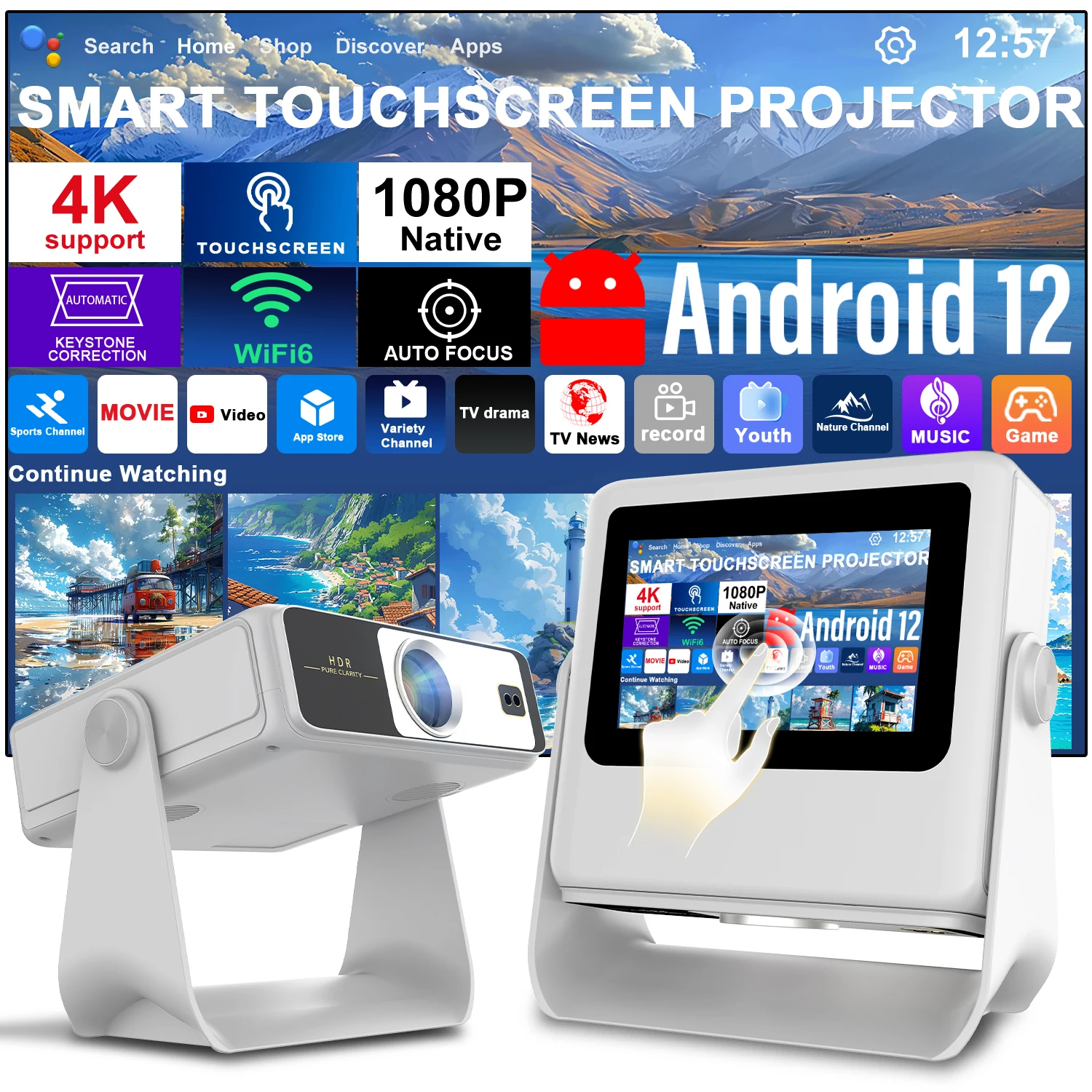 Ice Hockey Live Projector Auto Focus Auto Screen Adaptation BT5.0 WiFi6 Portable Body Design
Ice Hockey Live Projector Auto Focus Auto Screen Adaptation BT5.0 WiFi6 Portable Body Design