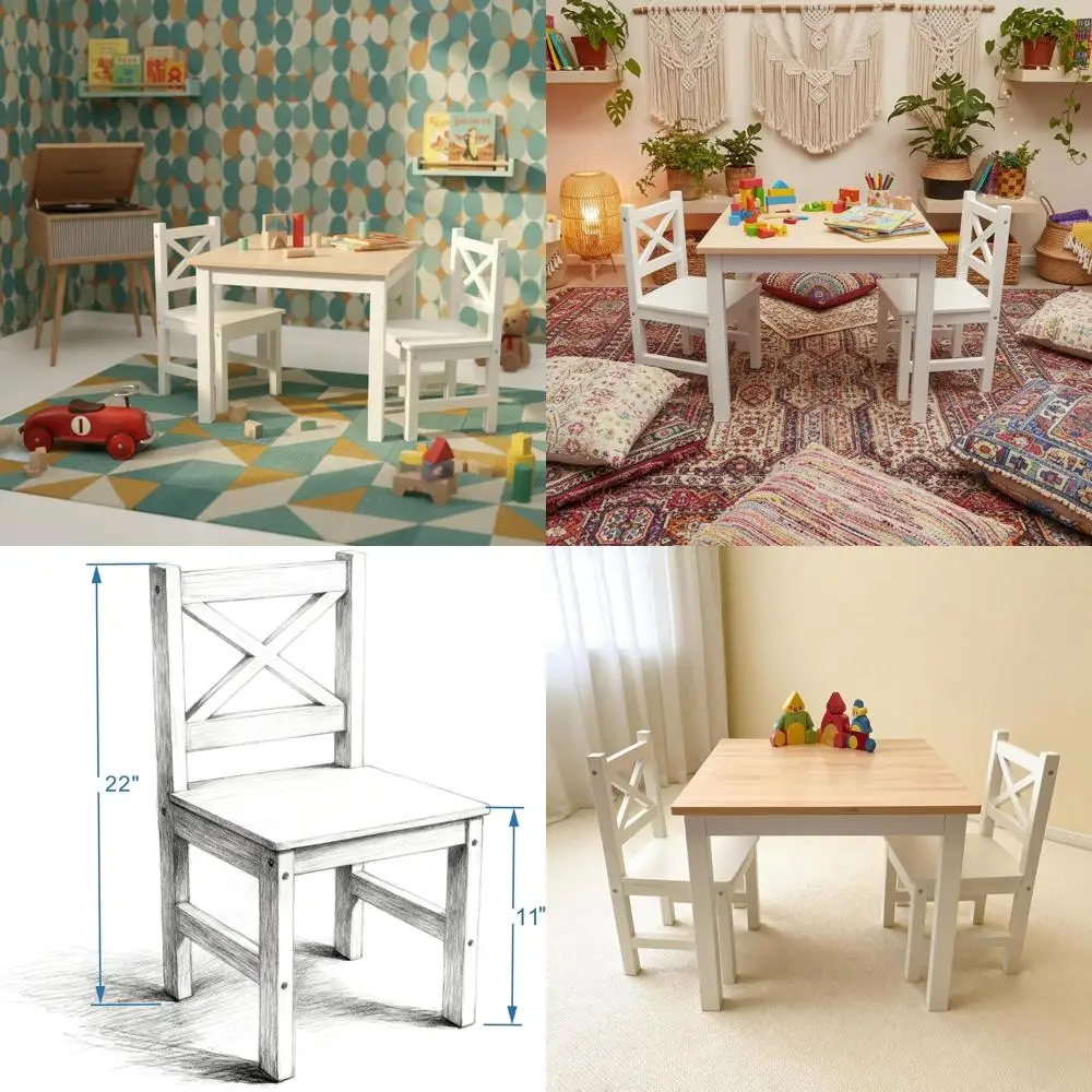 Children's Wooden Table and Chairs Set, Suitable for Toddlers Aged 2-8, Elegant White Design
Children's Wooden Table and Chairs Set, Suitable for Toddlers Aged 2-8, Elegant White Design