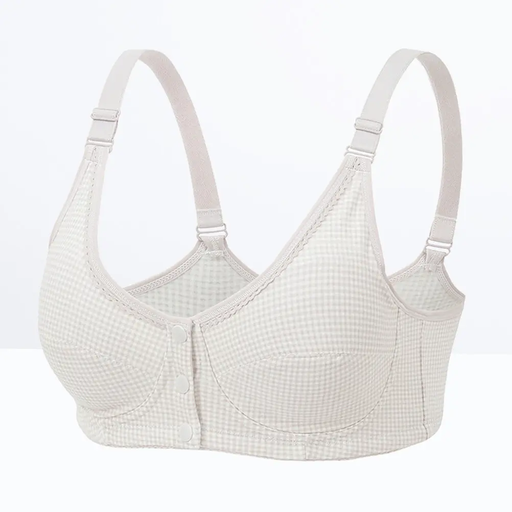 Grey Plaid Nursing Bra Front 3-Button Design Seamless Breathable Cotton Maternity Bra for Pregnant Breastfeeding Women
Grey Plaid Nursing Bra Front 3-Button Design Seamless Breathable Cotton Maternity Bra for Pregnant Breastfeeding Women