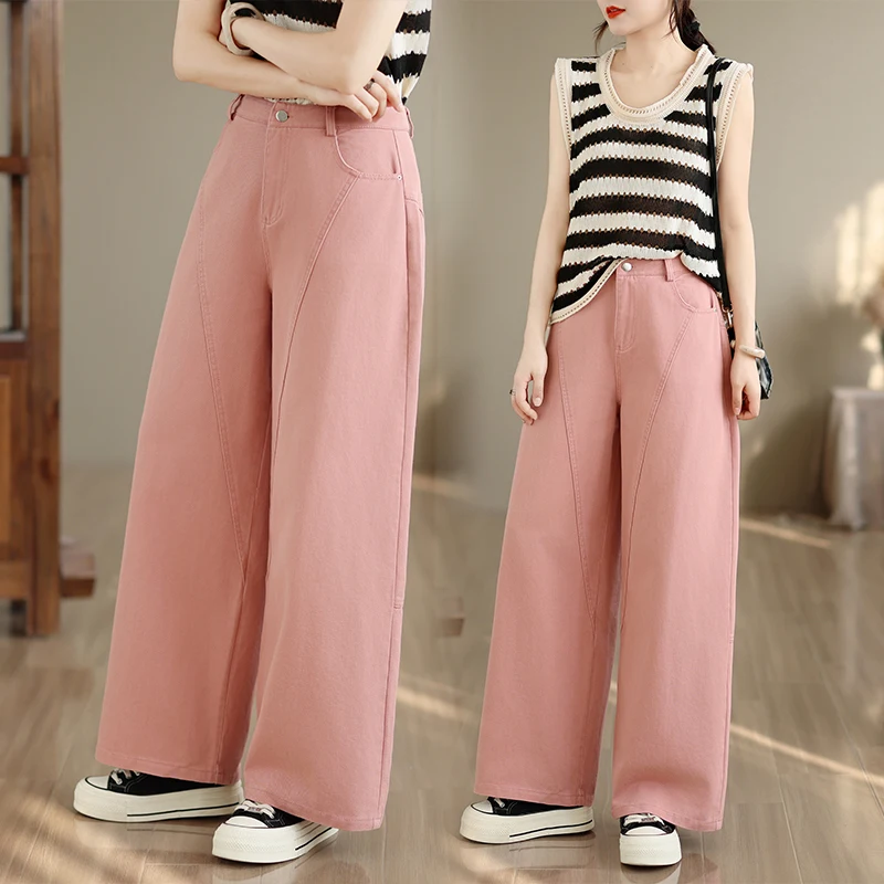 plus Size Casual Pants Drapey Wide Leg Jeans High Waist Straight Cut Commute Style Artistic Pure Color Summer New Arrival
plus Size Casual Pants Drapey Wide Leg Jeans High Waist Straight Cut Commute Style Artistic Pure Color Summer New Arrival