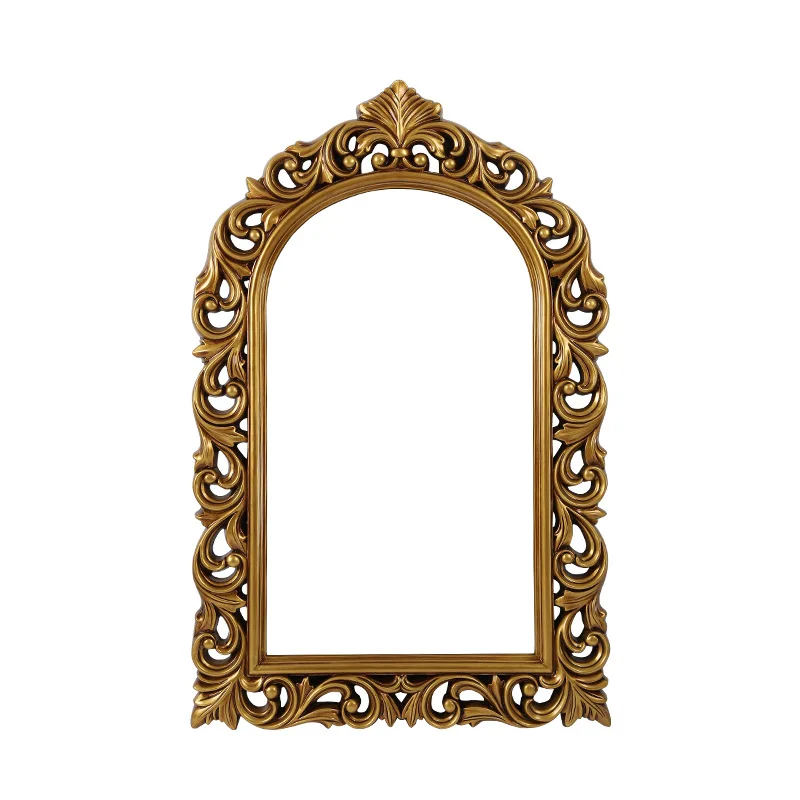 European-style hollow carved bathroom mirror, entrance wall-mounted decorative hair salon half-body mirror
European-style hollow carved bathroom mirror, entrance wall-mounted decorative hair salon half-body mirror