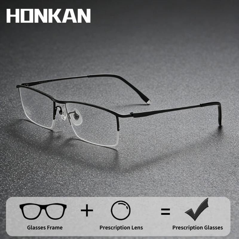 Men's Ultralight Pure Titanium Glasses Frame Fashion Half-Rim Business Men Square 6.8g Reading Eyeglasses Prescription Spectacle
Men's Ultralight Pure Titanium Glasses Frame Fashion Half-Rim Business Men Square 6.8g Reading Eyeglasses Prescription Spectacle