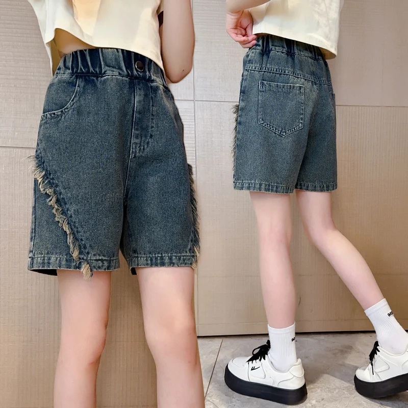 Summer Kids Girl Vintage Distressed Casual High Rise Denim Shorts with Raw Hem for Tween Child Retro Blue Wash Mini Jeans Shorts
Summer Kids Girl Vintage Distressed Casual High Rise Denim Shorts with Raw Hem for Tween Child Retro Blue Wash Mini Jeans Shorts