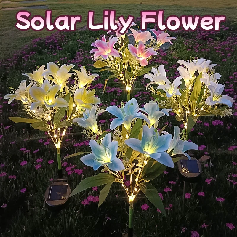 Solar Lily Flower Lawn Lamp Outdoor Waterproof Solar Powered for Garden Pathway Landscape Lights Yard Decoration Flower Light
Solar Lily Flower Lawn Lamp Outdoor Waterproof Solar Powered for Garden Pathway Landscape Lights Yard Decoration Flower Light