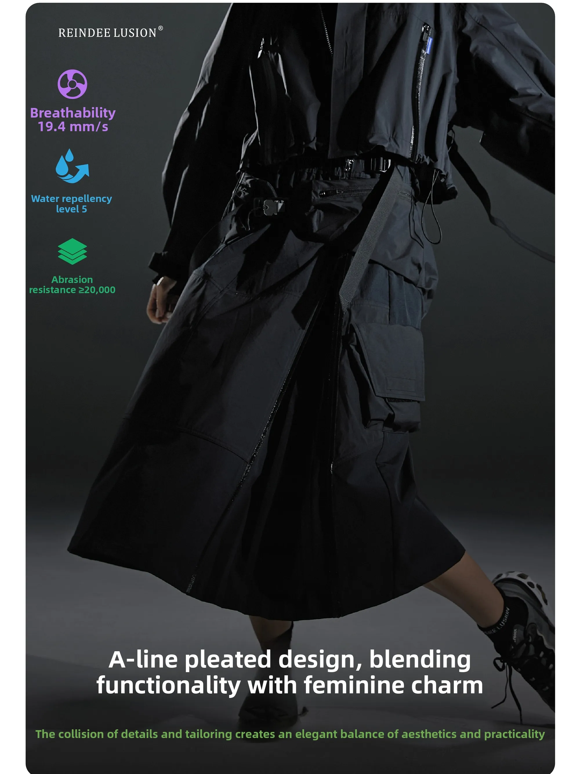 Water-Resistant Outdoor Women's Faion Pleated Long Skirt Reindee Lusio A-Line Silhouette Qui-Dry Polyester Fiber Cam ...
Water-Resistant Outdoor Women's Faion Pleated Long Skirt Reindee Lusio A-Line Silhouette Qui-Dry Polyester Fiber Cam ...