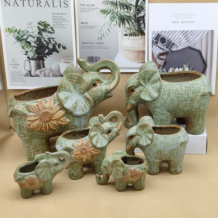 Elephant Shape Succulent Planter, Breathable Coarse Ceramic Pot for Small Cactus, Unique Desktop Decor
Elephant Shape Succulent Planter, Breathable Coarse Ceramic Pot for Small Cactus, Unique Desktop Decor