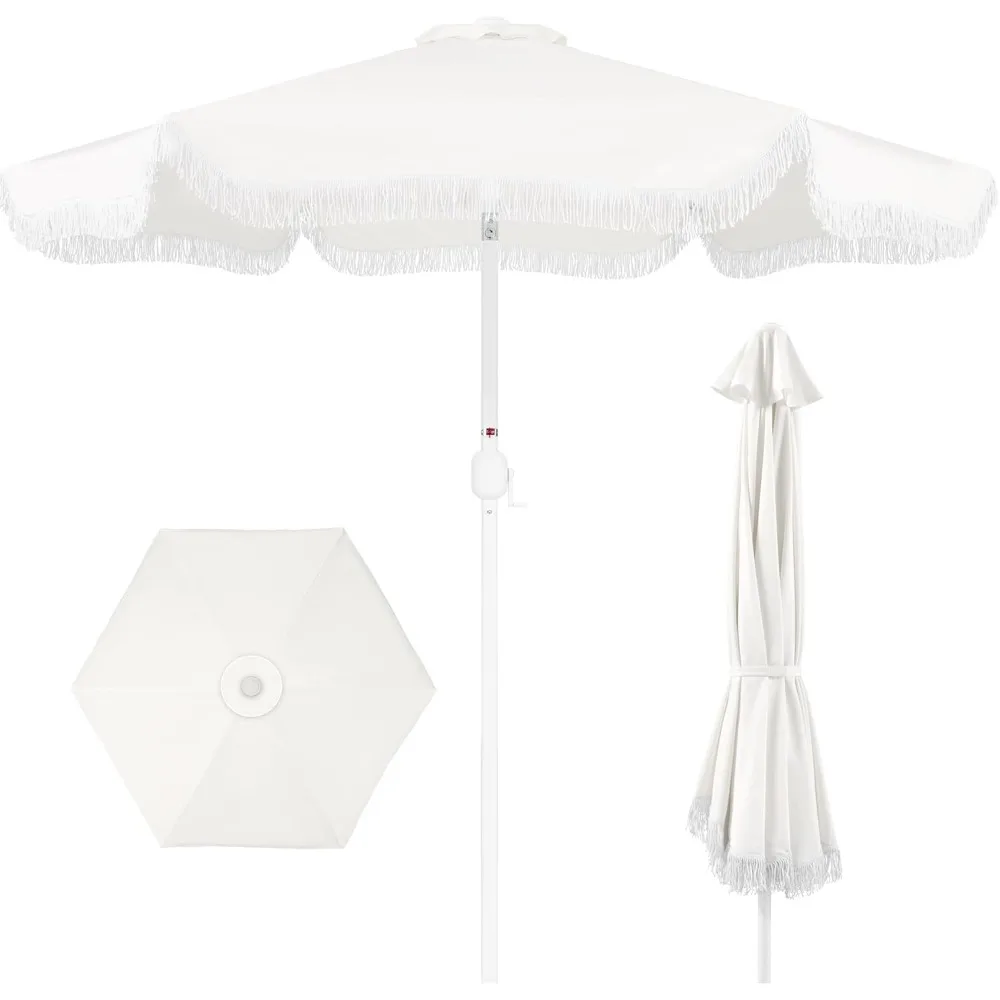 9ft Fringe Market Patio Umbrella – Outdoor Boho Tassel Sunshade for Table, Pool, Deck, Backyard – UPF50+, Easy Tilt
9ft Fringe Market Patio Umbrella – Outdoor Boho Tassel Sunshade for Table, Pool, Deck, Backyard – UPF50+, Easy Tilt