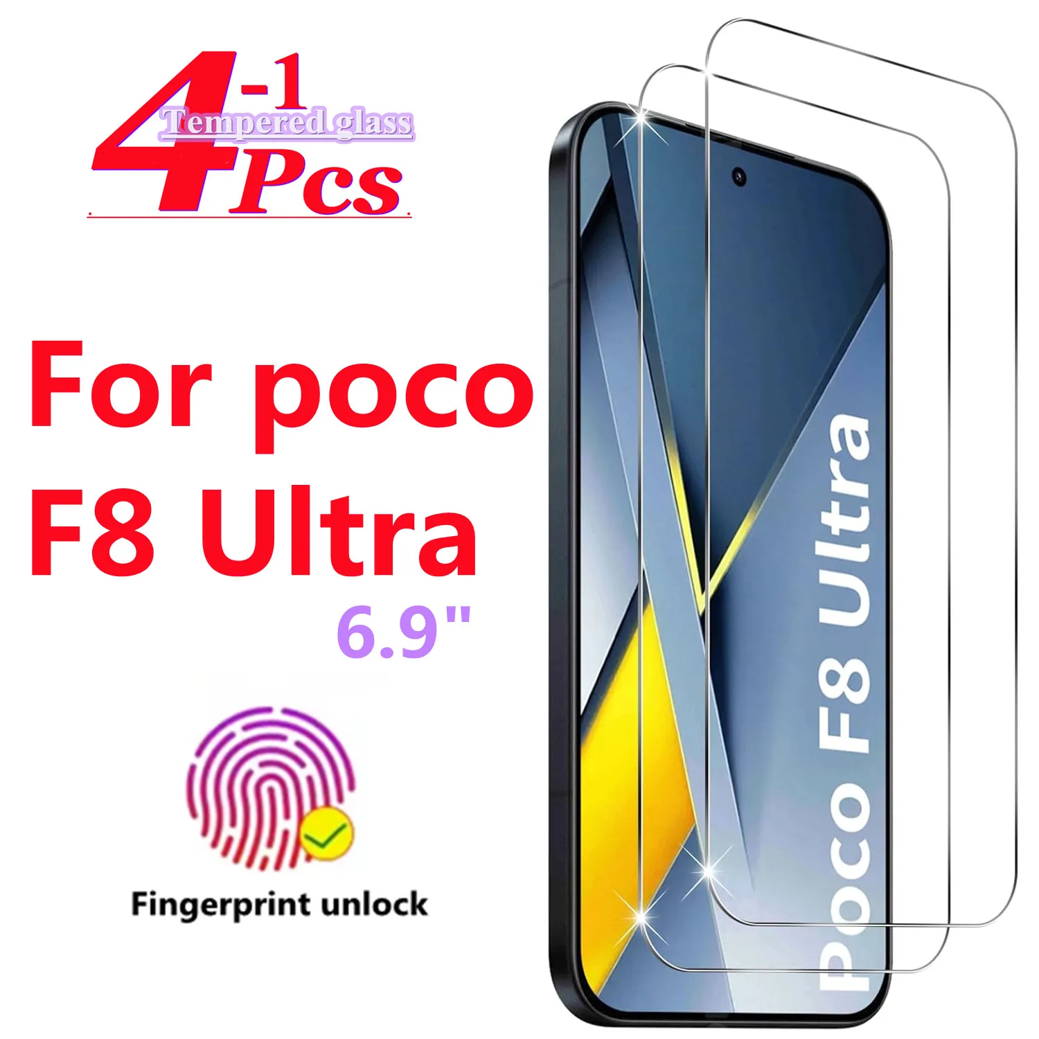 For poco F8 Ultra 6.9" tempered glass high-definition anti drop screen protector
For poco F8 Ultra 6.9" tempered glass high-definition anti drop screen protector