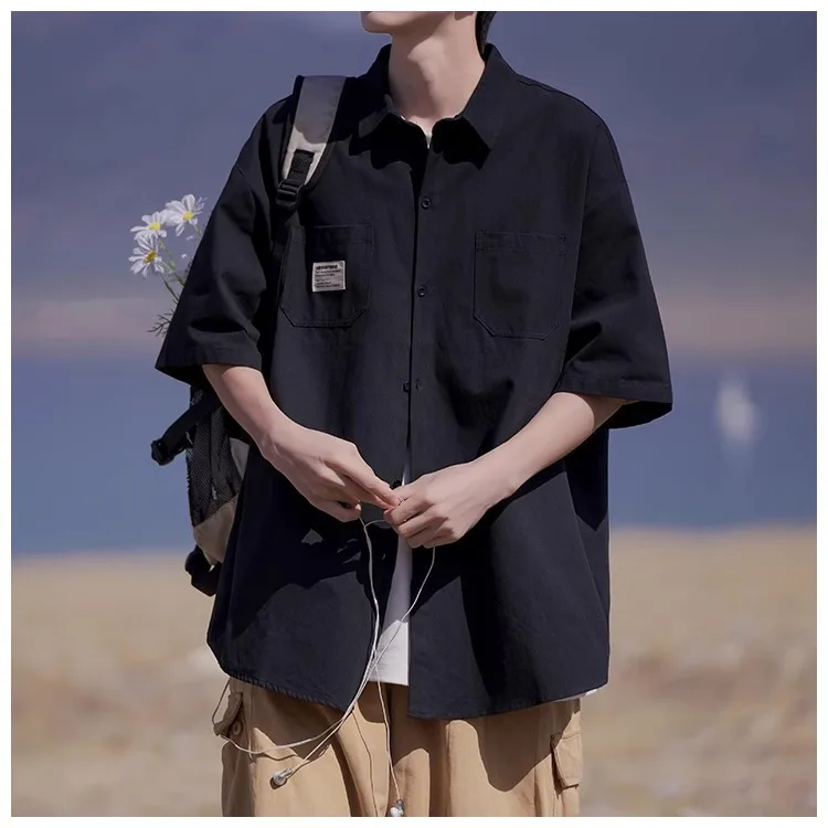 Japanese Style Loose Short Sleeve Workwear Shirt for Men Summer Fashion Vintage Casual Shirts for Men Korean Streetwear
Japanese Style Loose Short Sleeve Workwear Shirt for Men Summer Fashion Vintage Casual Shirts for Men Korean Streetwear