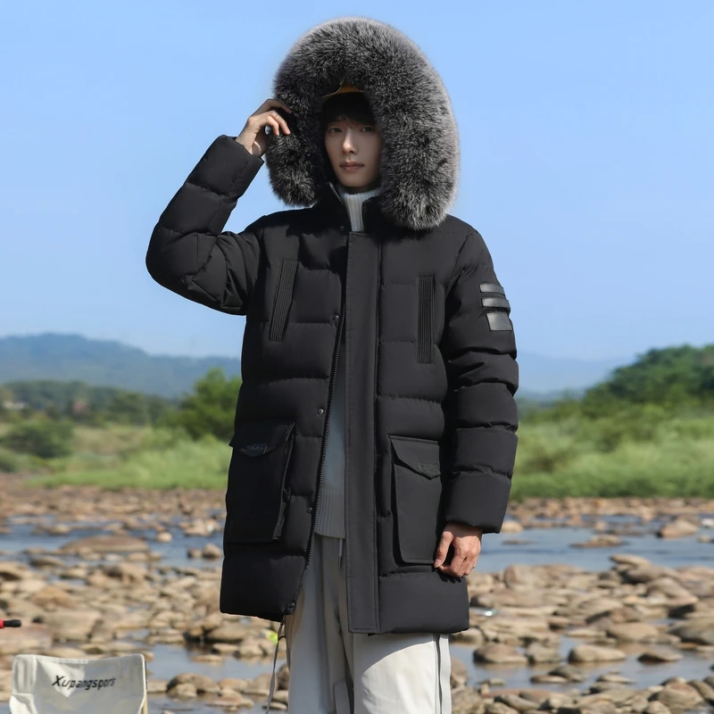 New 2025 Winter Thiened Large Size Cotton Jaet Men's Coat with Big Fur Collar Multi kets Loose Fit mid Length Workwear
New 2025 Winter Thiened Large Size Cotton Jaet Men's Coat with Big Fur Collar Multi kets Loose Fit mid Length Workwear