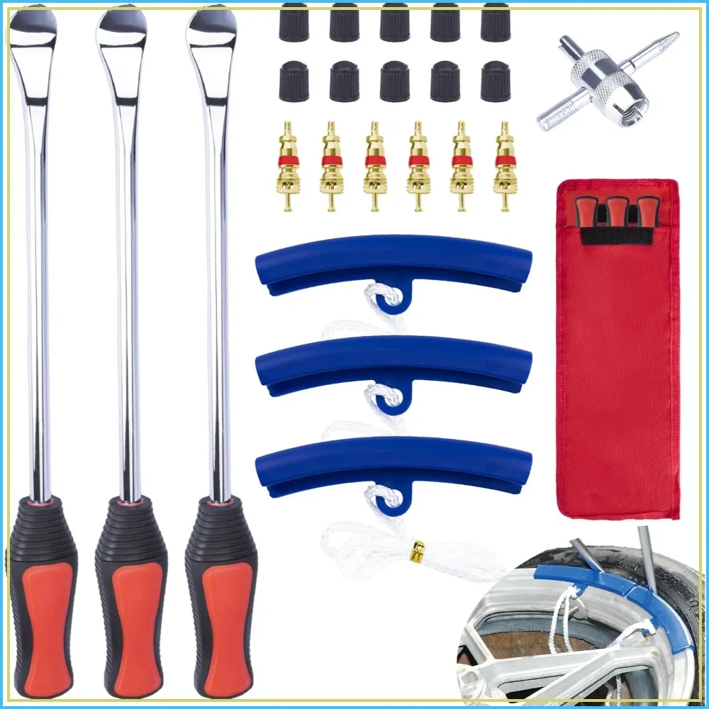 12.2 Inch Tire Spoons, Dirt Bike Tire Changing Tools, Tire Removal Tool with Rim Protector, Valve Tool, Cores and Caps for Motorcycle Lawn Mower Tractor Bicycle
12.2 Inch Tire Spoons, Dirt Bike Tire Changing Tools, Tire Removal Tool with Rim Protector, Valve Tool, Cores and Caps for Motorcycle Lawn Mower Tractor Bicycle
