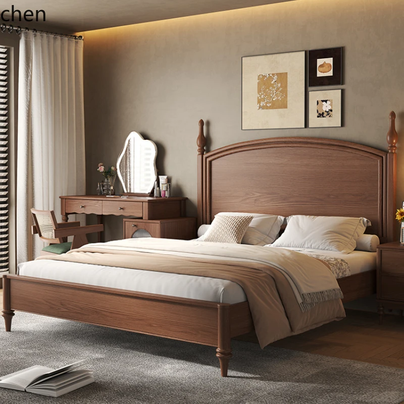 HXL antique retro solid wood bed real double bed master bedroom light luxury wedding bed frame structure
HXL antique retro solid wood bed real double bed master bedroom light luxury wedding bed frame structure