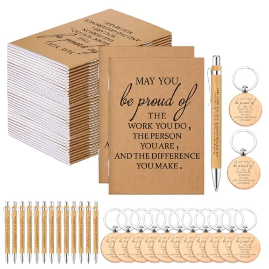 Sets Employee Appreciation Gifts Bulk Inspirational Pocket Notebooks Bamboo Pens Keychain Thank You Gifts for Volunteer Adminis
Sets Employee Appreciation Gifts Bulk Inspirational Pocket Notebooks Bamboo Pens Keychain Thank You Gifts for Volunteer Adminis