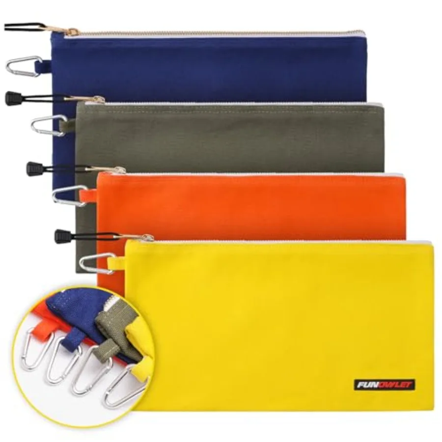Utility Canvas Zipper Tool Bag - Heavy Duty Tools Pouch with Carabiner, Multi-Purpose Storage Organizer Clip on Tote Bags in Ol
Utility Canvas Zipper Tool Bag - Heavy Duty Tools Pouch with Carabiner, Multi-Purpose Storage Organizer Clip on Tote Bags in Ol